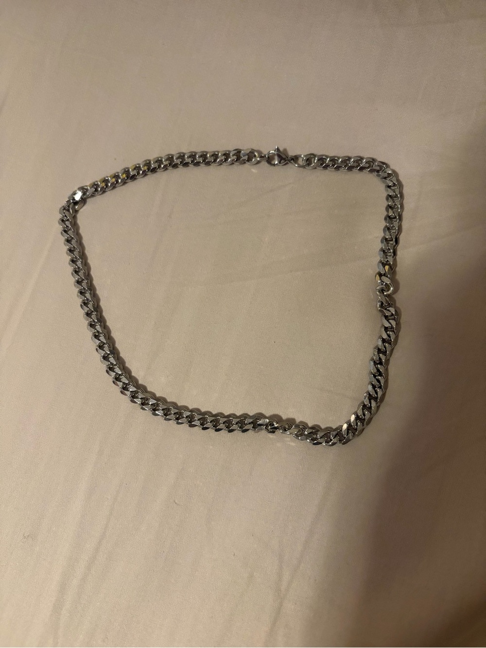 Men's Silver Curb Chain Necklace - Classic Stainless Style